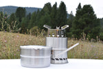 Personal camp stove with pot