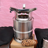 Personal camp stove with pot